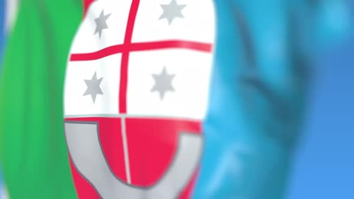 Realistic Waving Flag of Sardinia Motion Graphic