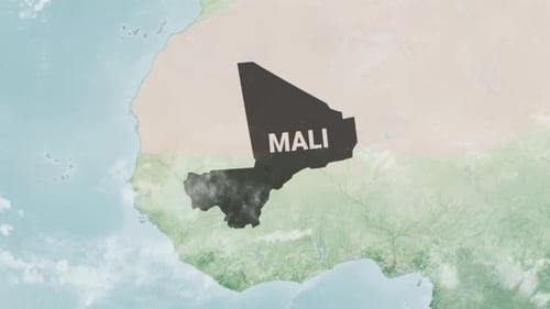 Earth Globe Zoom to Mali Country Map Reveal