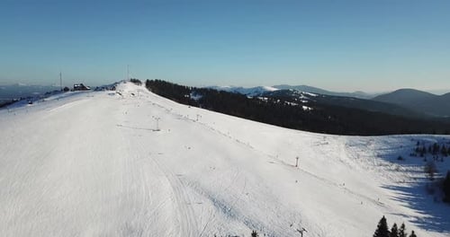 From Great Heigh Fairytale Mountain Landscape Snow Covered Alpine Sharp Peaks