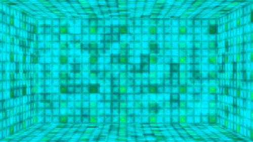 Glowing Digital Grid Room Looping Background