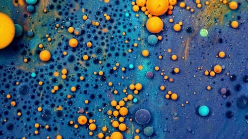 Abstract Colorful Paint Bubbles in Motion