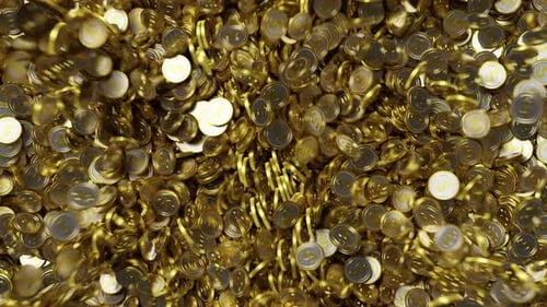 Falling Gold and Silver Coins with Dollar Signs Animation