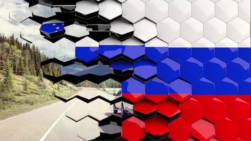 Hexagonal Flag Tile Reveal Transition