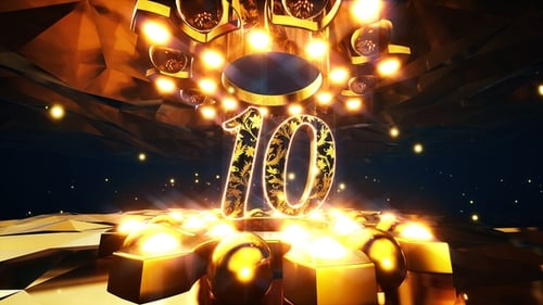 Luxury Golden Countdown with Ornate Animated Numbers