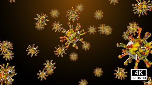 Corona-Virus fällt herunter V2 4K