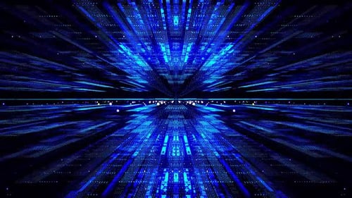 Blue Neon Techno Light Tunnel
