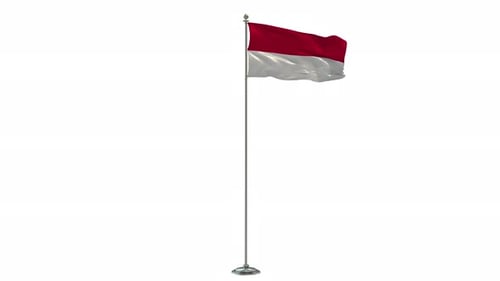 Monaco Looping Of The Waving flag Pole With Alpha