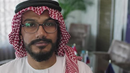 Close-Up Portrait Of UAE Minister Of Foreign Affairs