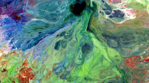 Abstract Fluid Art: Colorful Swirling Texture