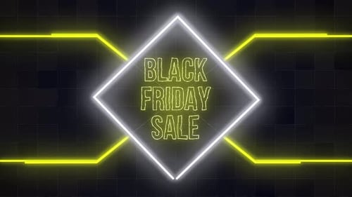 Neon Black Friday Sale Advertising Text Title