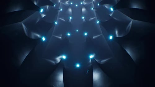 Abstract Glow Black Rectangle Thorn Background Tunnel 4K Loop 02