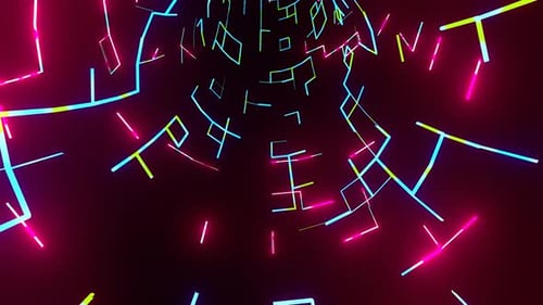 Futuristic neon portal.