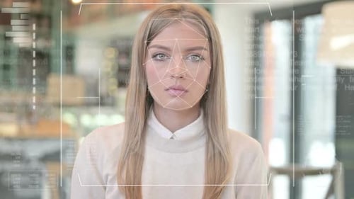 Face Identification Access Granted to Young Woman