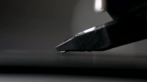 Close up of Record Player Needle on Record