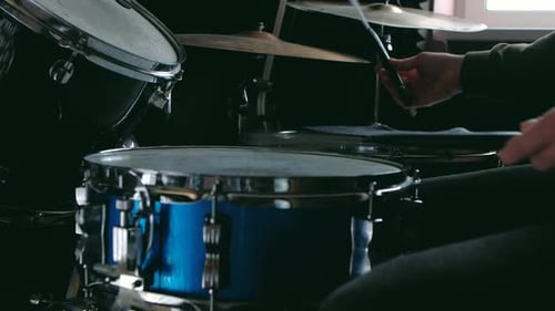 Drummer playing drums