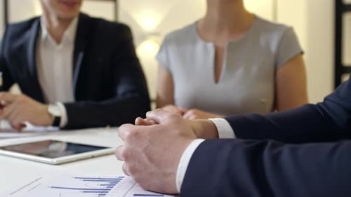 Business Meeting in Modern Office Space