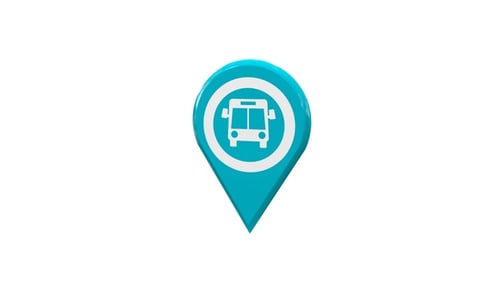 Bus Station Map Pointer Cyan V8