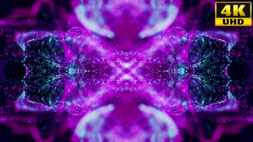 Glowing Fluid Particle Kaleidoscope Loop Background