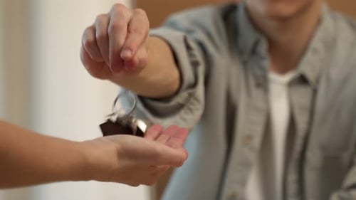 Realtor Gives Key to New Apartment to Woman Customer