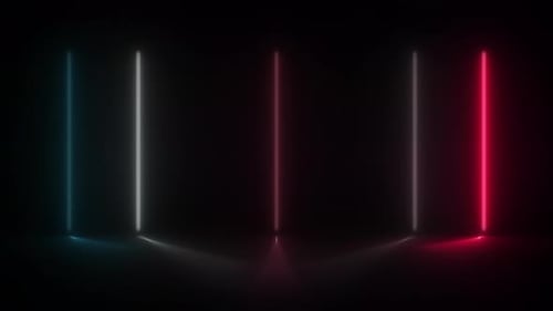Animated Looping Neon Vertical Light Bars