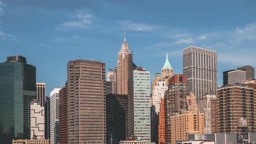 Aerial View of Lower Manhattan in New York