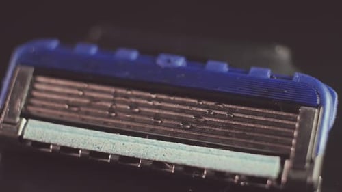 Close Up of Wet Razor Blade