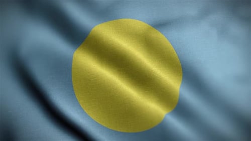 Waving Flag of Palau Seamless Loop Background