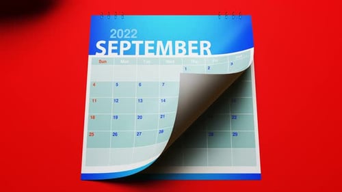 Clean Desk Calendar Pages Flipping Year Animation