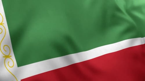 Chechen Republic Flag Waving in Realistic Animation