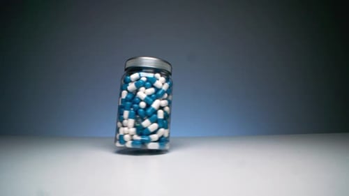 Spinning Bottle With Capsule Pills