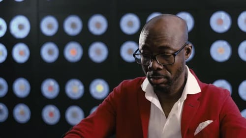 Man Working at Desk in an Office Setting