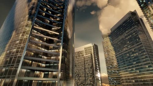 Rascacielos o edificios modernos de la ciudad