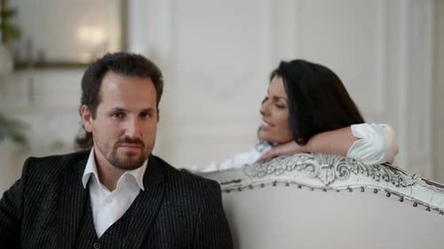 Stylish Couple Posing in Elegant Home Interior