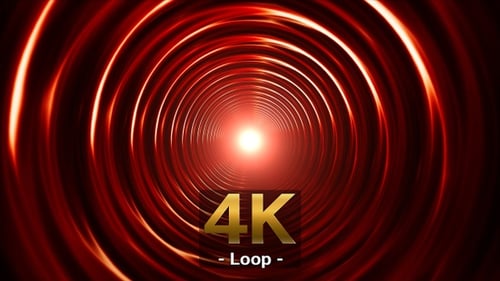 Túnel de onda de hélice concêntrica vermelha brilhante