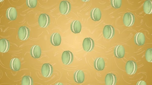 Green Macaron Sweet Pattern Seamless Loop Background