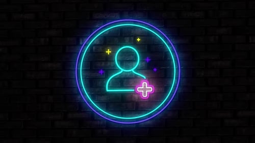 Neon User Profile Add Icon Animation