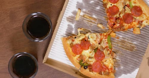 Top View of Eat Pizza
