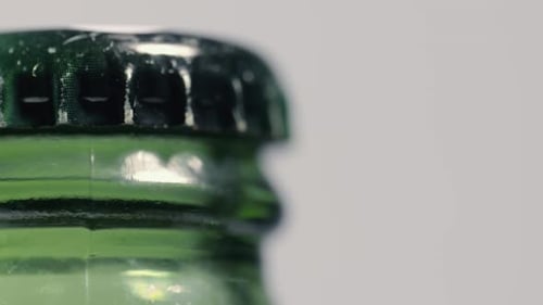 Macro Shot of a Green Glass Bottle Top
