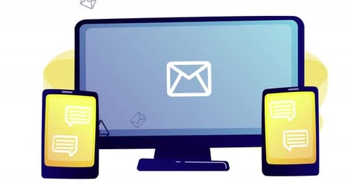 Flat Design Animation of Digital Communication Devices