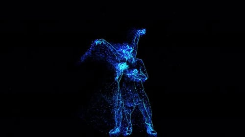 Dynamic Glowing Particle Dance Animation