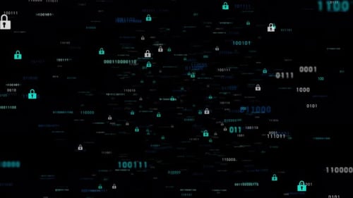 Cyber Security Binary Digits Tunnel Animation