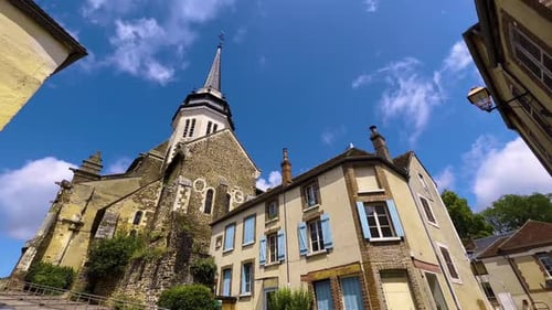 French Old Town with Beautiful Medieval Houses