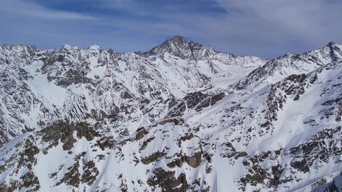 Winter drone flight over Mestia`s mountains in gerorgia.
Tetnuldi Ski Resort next to Uschba and Tet