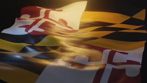 Realistic Waving Maryland State Flag Loop Animation