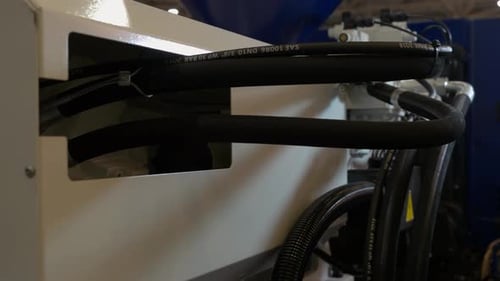 Close View of Complex Mechanical Machine