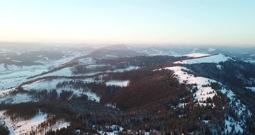 From Great Heigh Fairytale Mountain Landscape Snow Covered Alpine Sharp Peaks