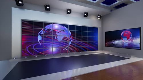 3D Virtuelles Fernsehstudio Nachrichten W102 D
