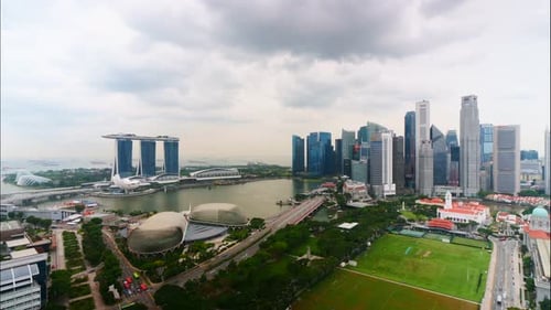 Time lapse of Building in Singapore city