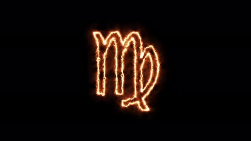 Animated Fiery Virgo Zodiac Sign
