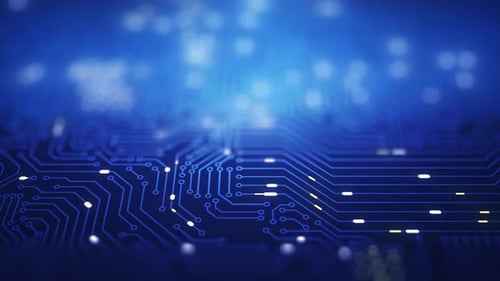 Abstract Digital Circuit Chip Board